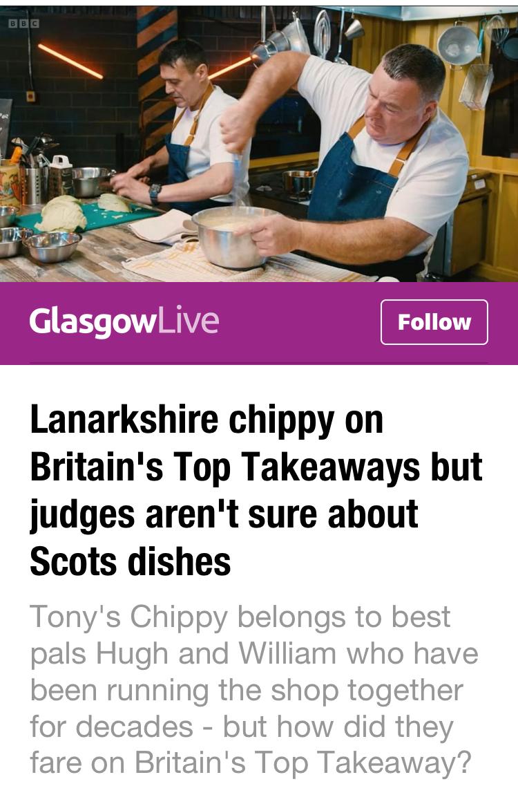 chefs working at Tony's Chip Shop in Coatbridge! 